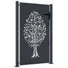 Vidaxl poort 100x125 cm met boomontwerp staal antracietkleurig