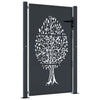 Vidaxl poort 100x150 cm met boomontwerp staal antracietkleurig