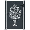 Vidaxl poort 100x150 cm met boomontwerp staal antracietkleurig