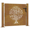 Vidaxl poort 100x75 cm boomontwerp cortenstaal