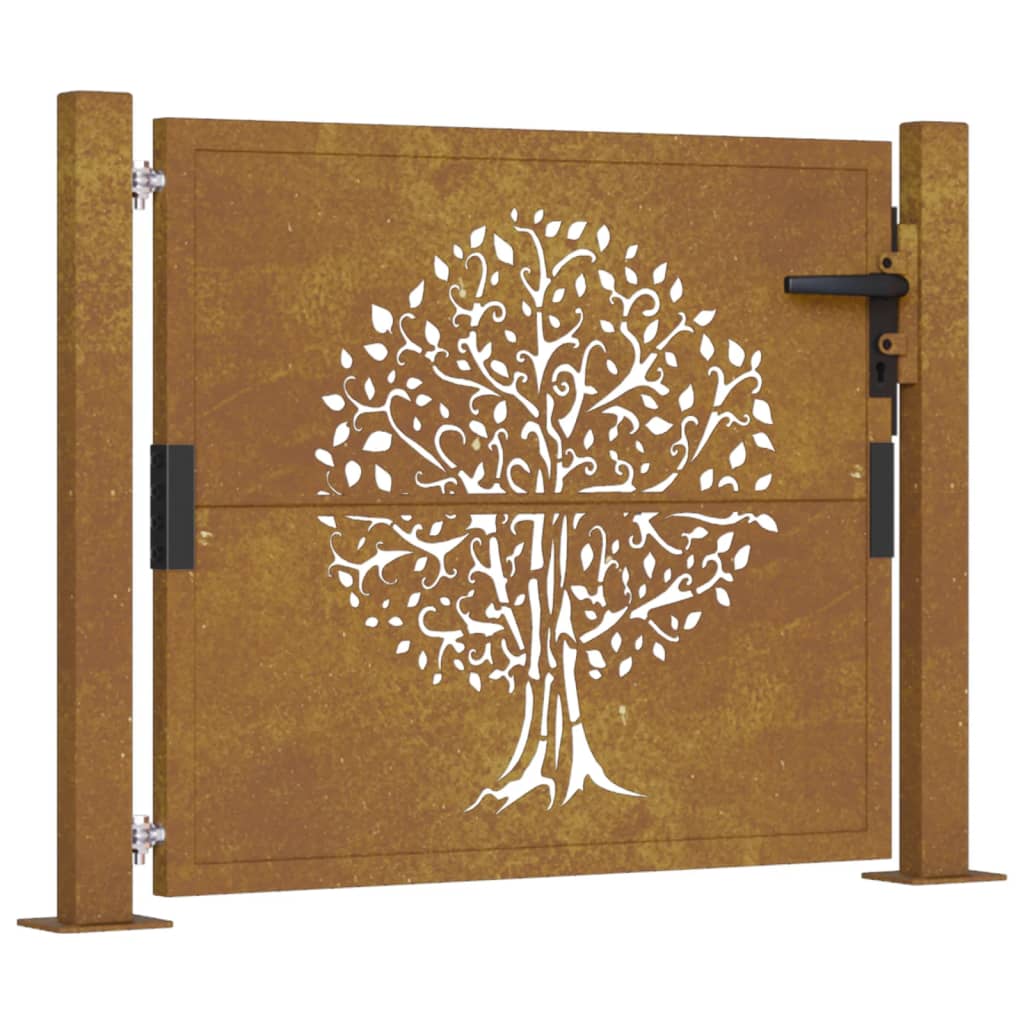 Vidaxl Poort 105x105 cm Diseño de árboles Cortenstaal