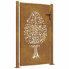 Vidaxl Poort 105x155 CM Diseño de árboles Cortenstaal