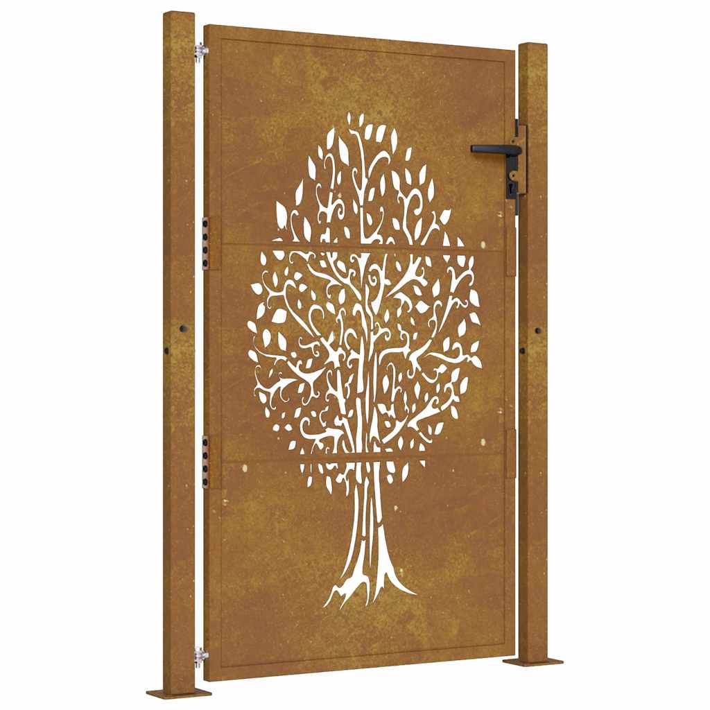 Vidaxl poort 100x150 cm boomontwerp cortenstaal