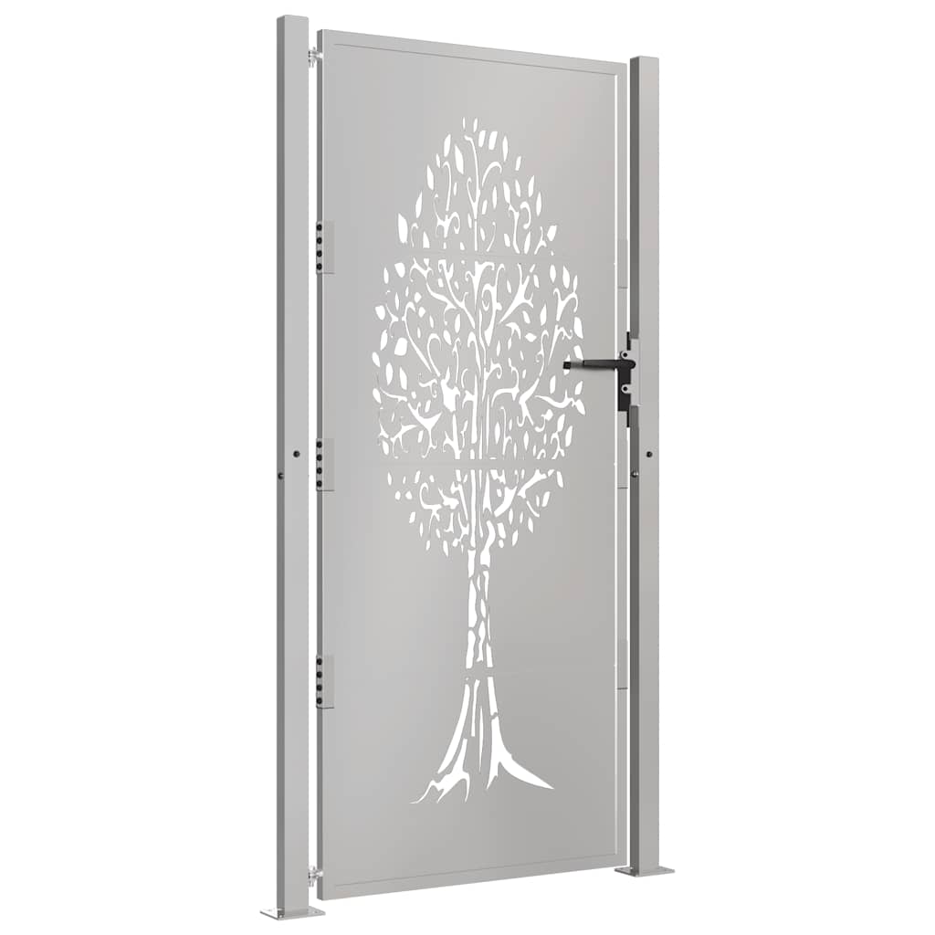 Vidaxl poort 100x200 cm cortenstaal boom ontwerp