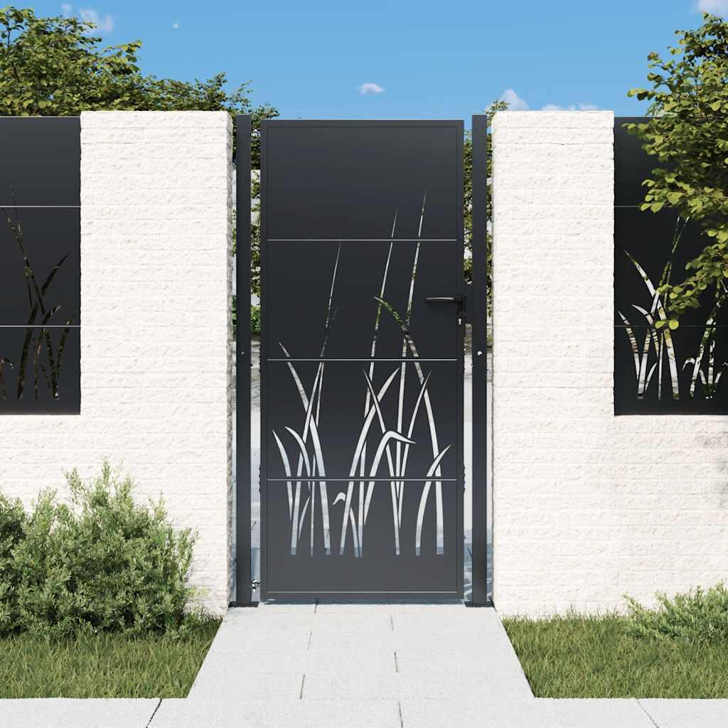 Vidaxl Porta 105x205 cm con antracite in acciaio di erba