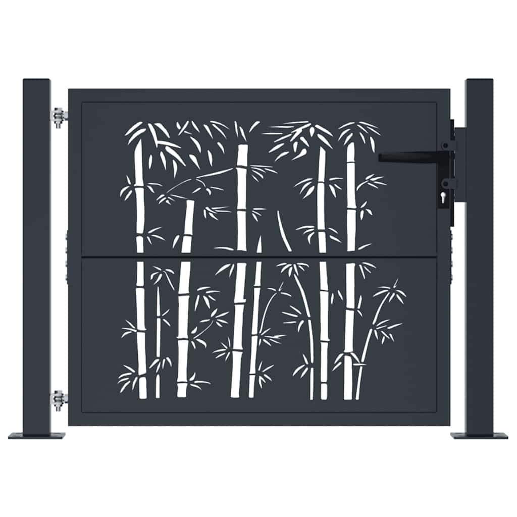 Porta Vidaxl con design di bambù 105x80 cm in acciaio antracite