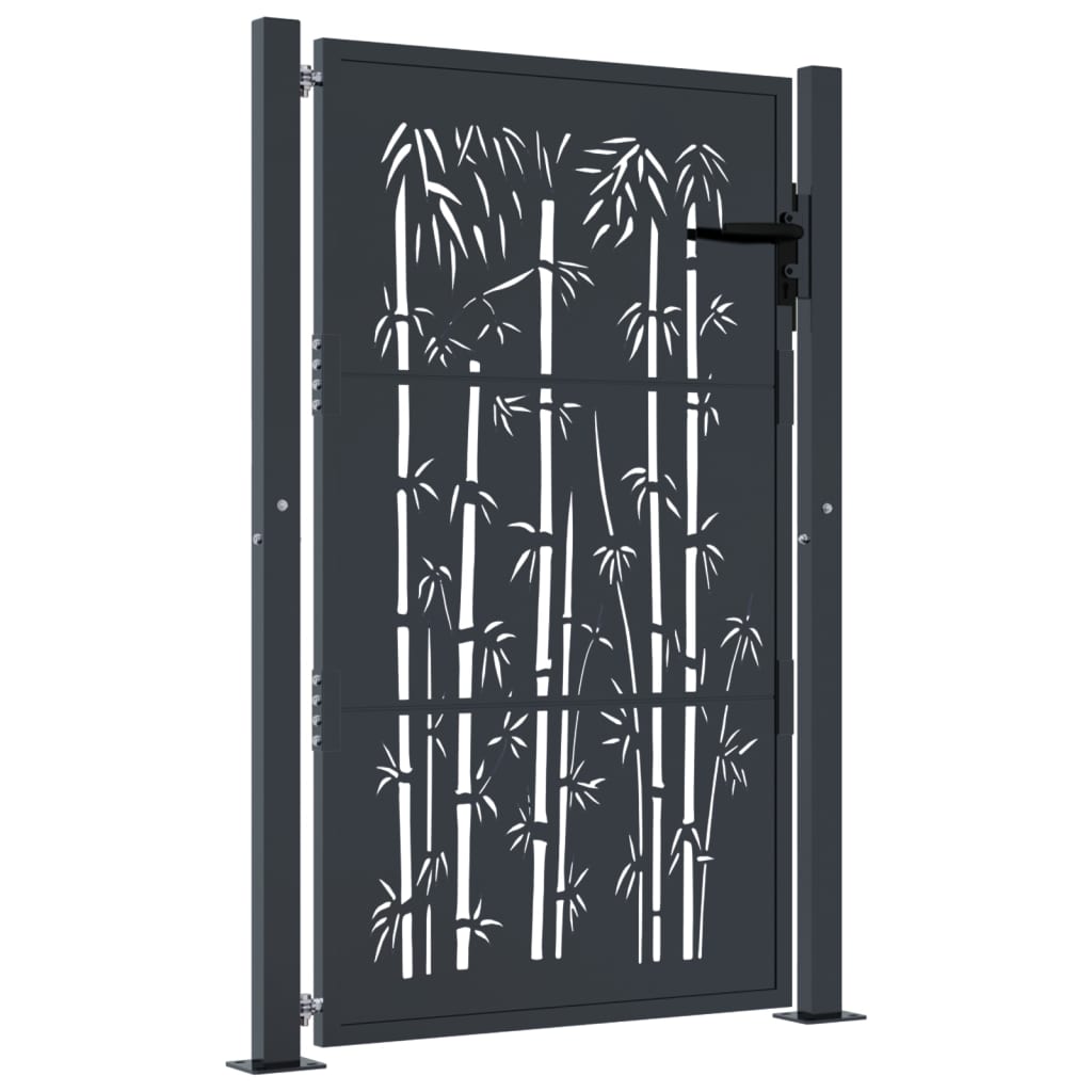 Porta Vidaxl con design di bambù 105x130 cm in acciaio antracite