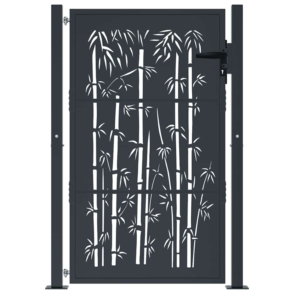 Porta Vidaxl con design di bambù 105x155 cm in acciaio antracite
