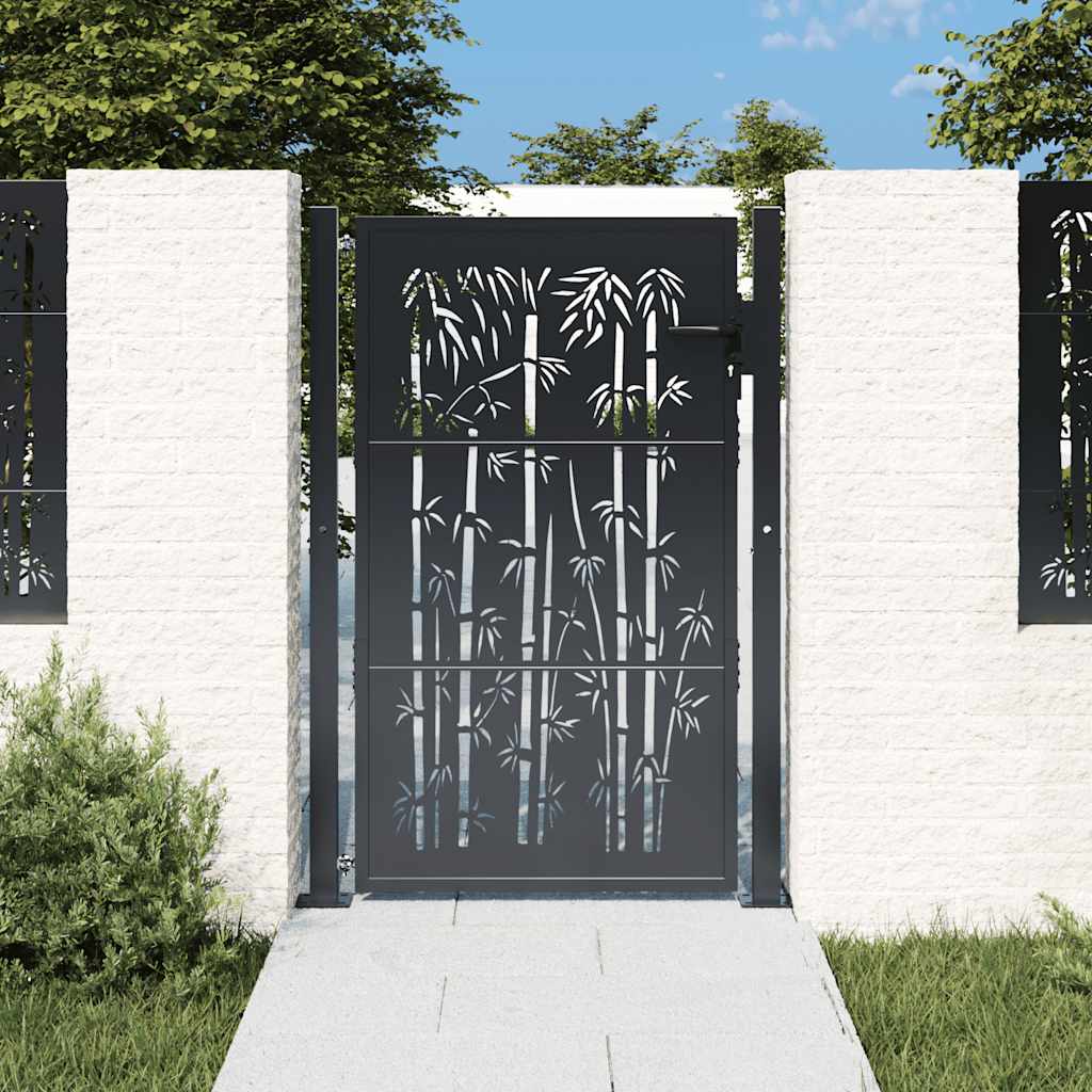 Porta Vidaxl con design di bambù 105x155 cm in acciaio antracite