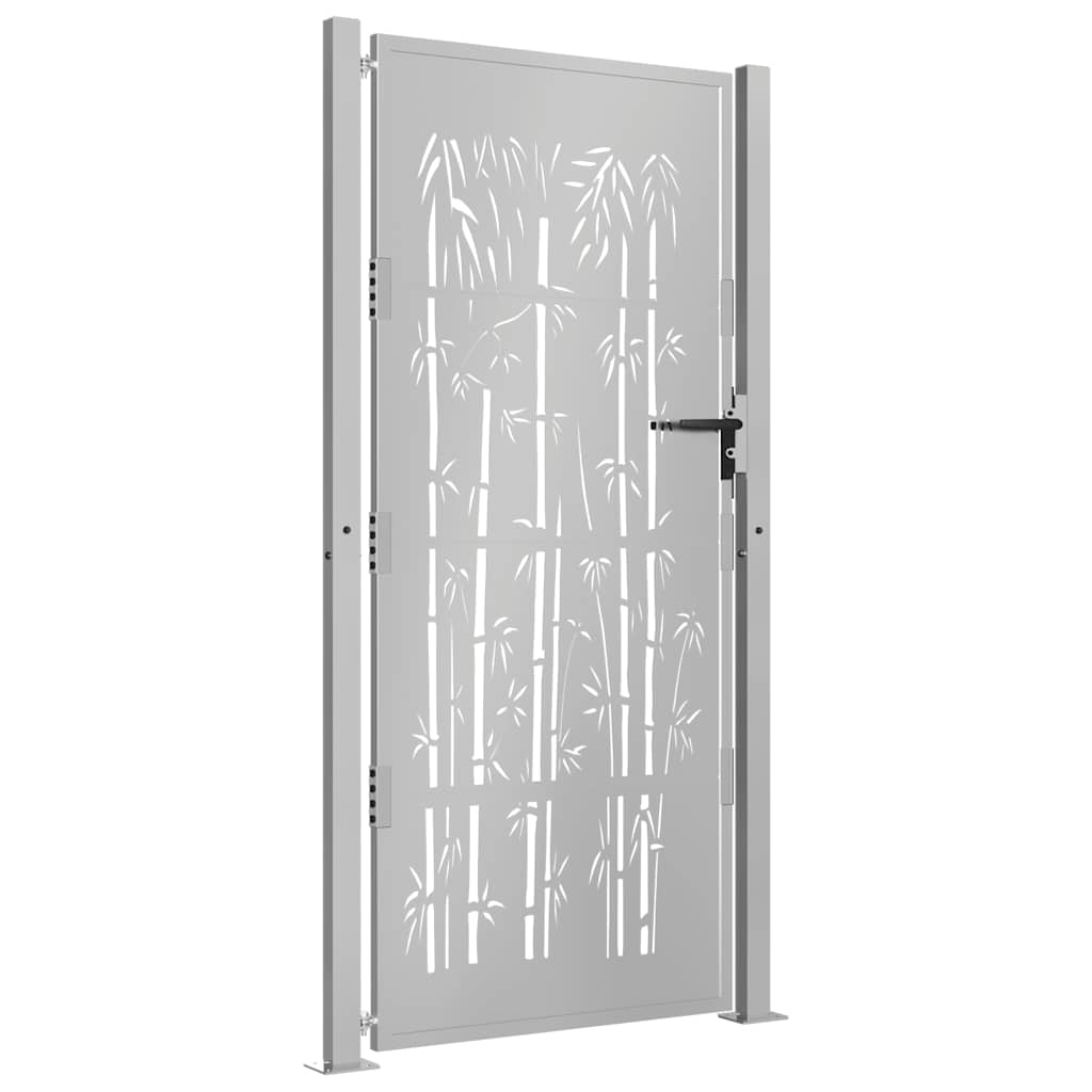 Vidaxl poort met bamboe-ontwerp 100x200 cm cortenstaal
