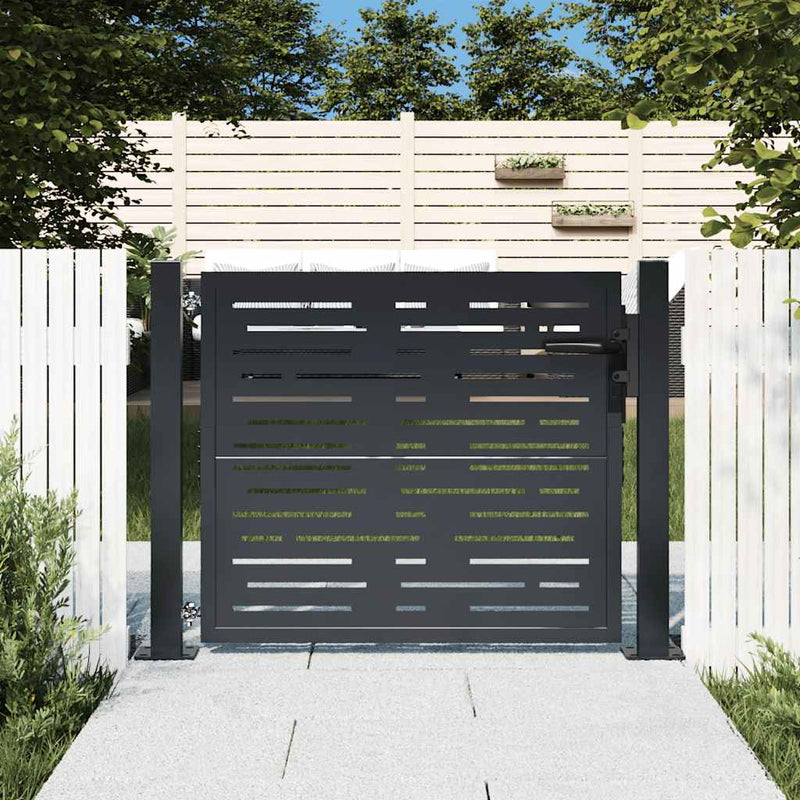 Vidaxl poort 100x75 cm met vierkantontwerp staal antracietkleurig