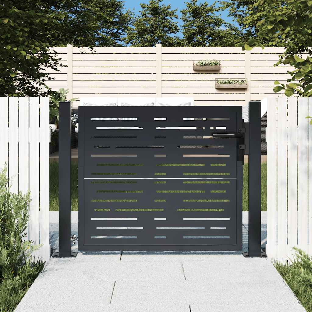 Vidaxl poort 100x75 cm met vierkantontwerp staal antracietkleurig