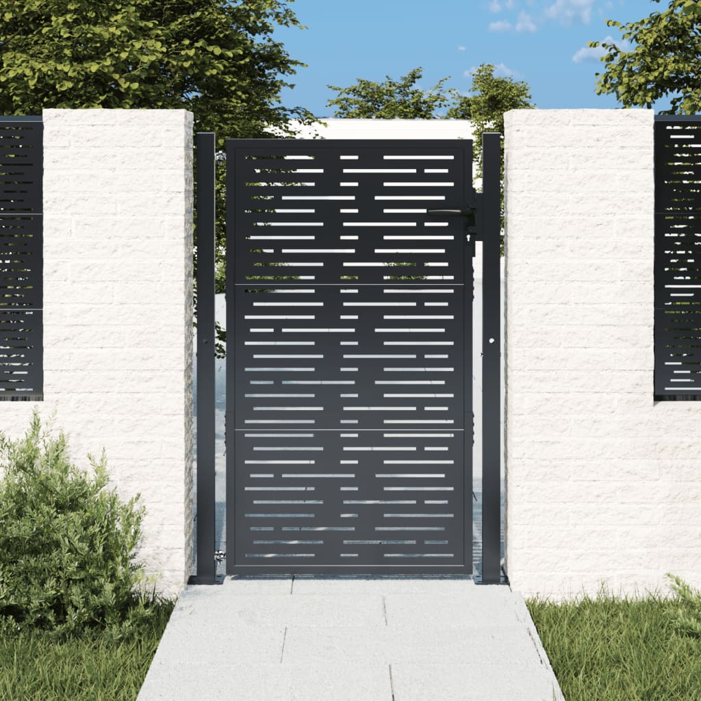 Vidaxl poort 100x125 cm met vierkant staal antracietkleurig