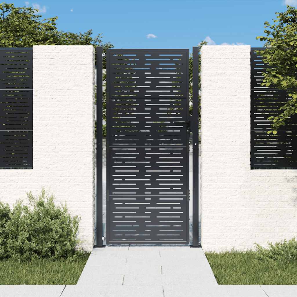 Vidaxl poort 100x175 cm met vierkant staal antracietkleurig