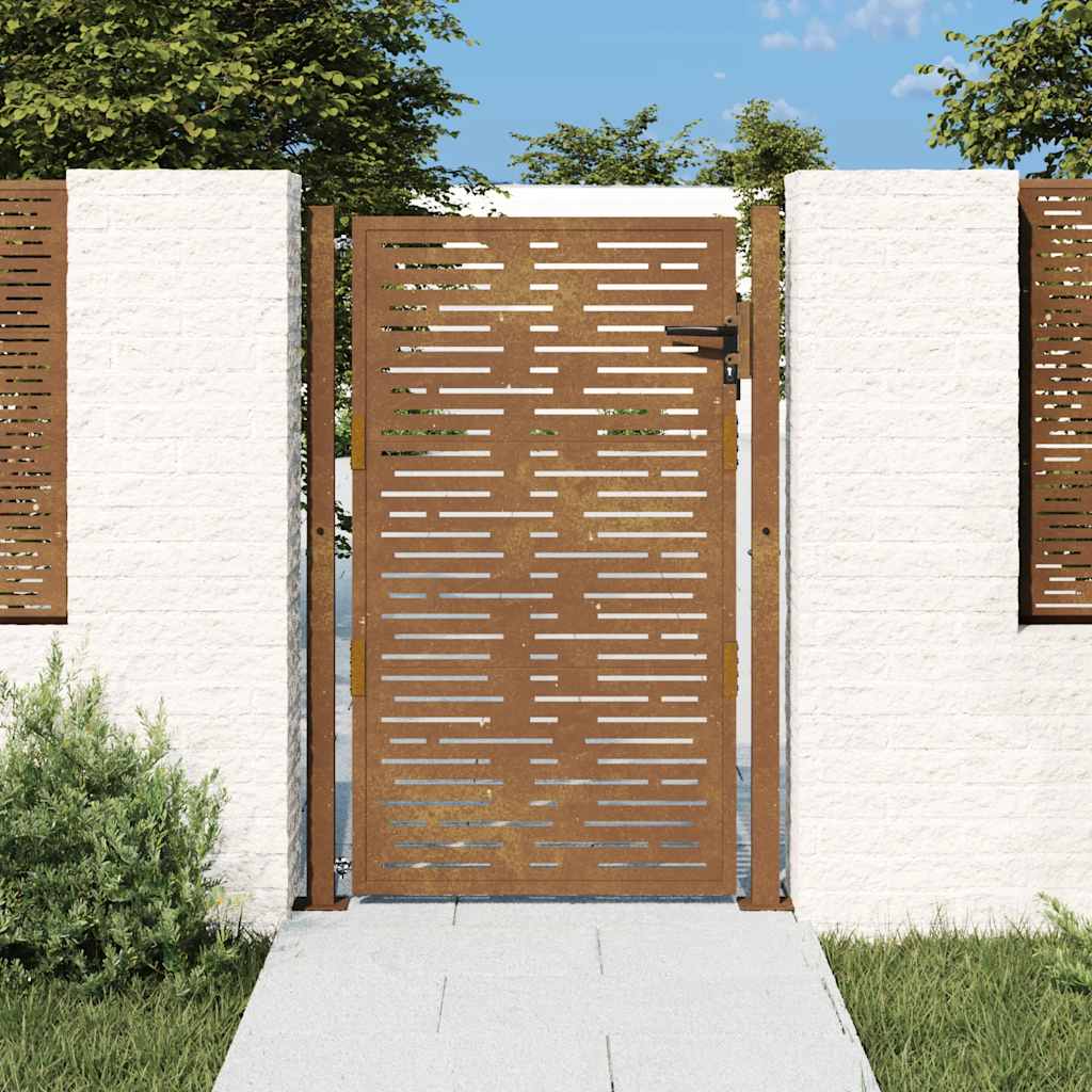 Vidaxl poort vierkant 100x125 cm cortenstaal