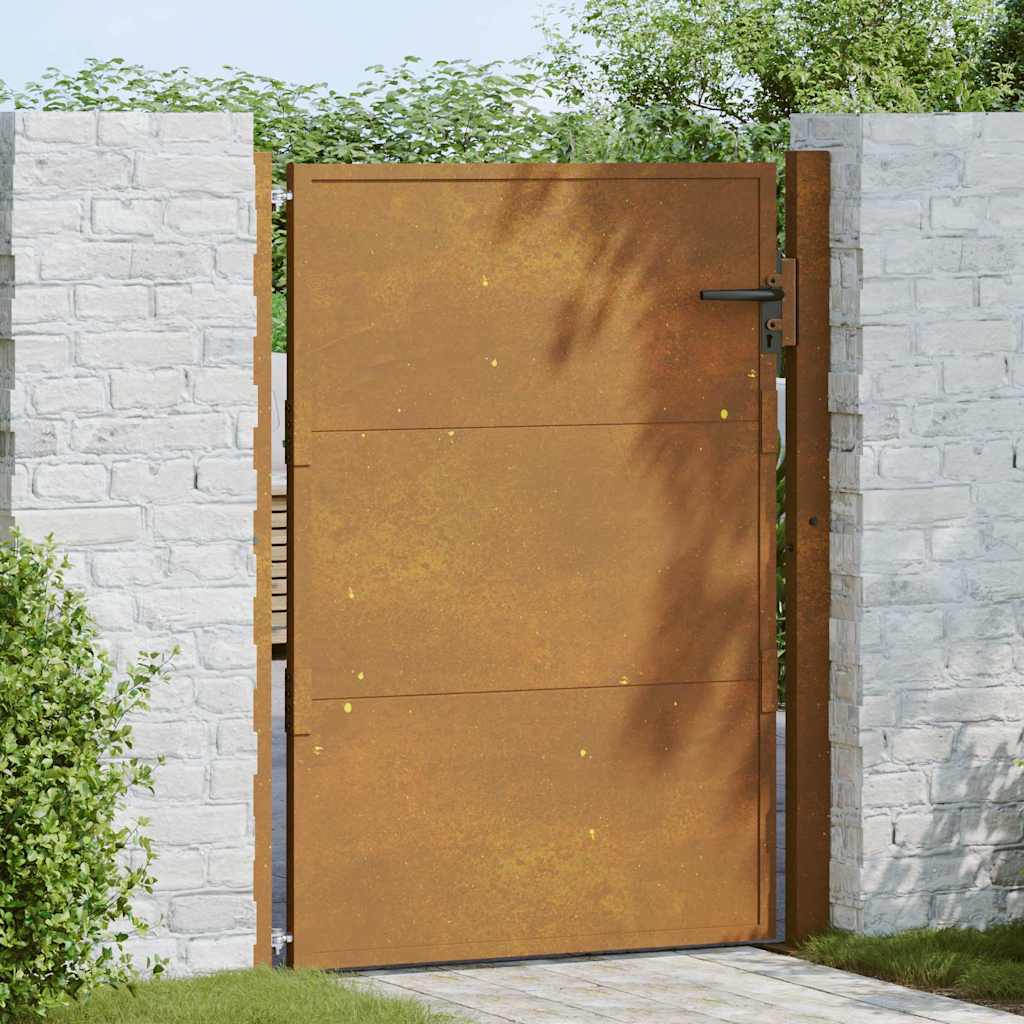 Vidaxl poort 100x125 cm cortenstaal