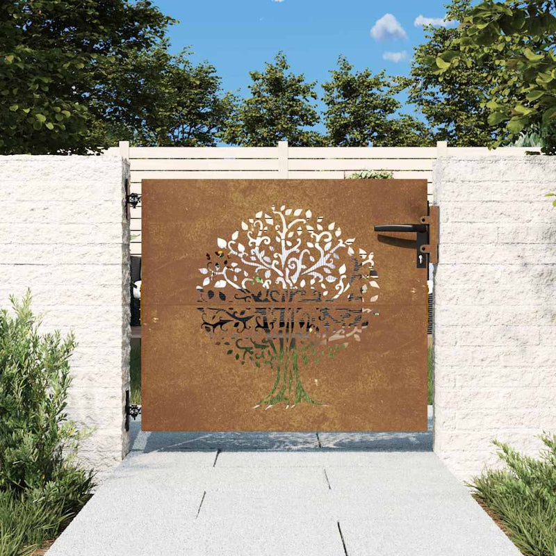 Vidaxl Poort 85x75 cm Diseño de árboles Cortenstaal