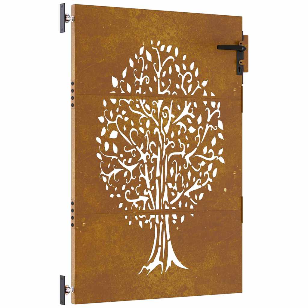 Vidaxl Poort 85x125 CM Diseño de árboles Cortenstaal