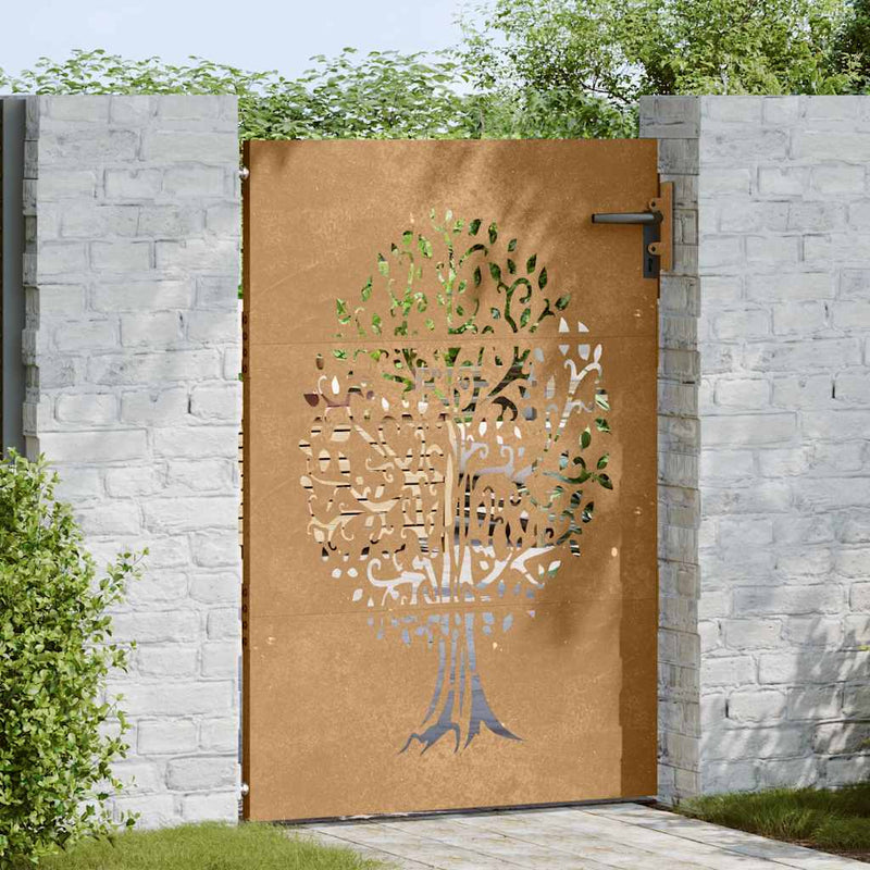 Vidaxl Poort 85x150 cm Diseño de árboles Cortenstaal
