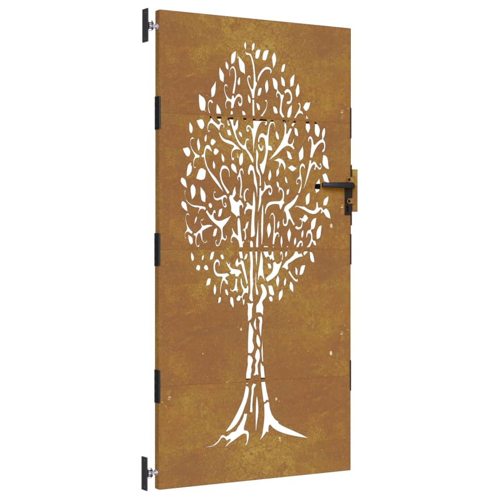 Vidaxl Poort 85x175 cm Design dell'albero Cortenstaal