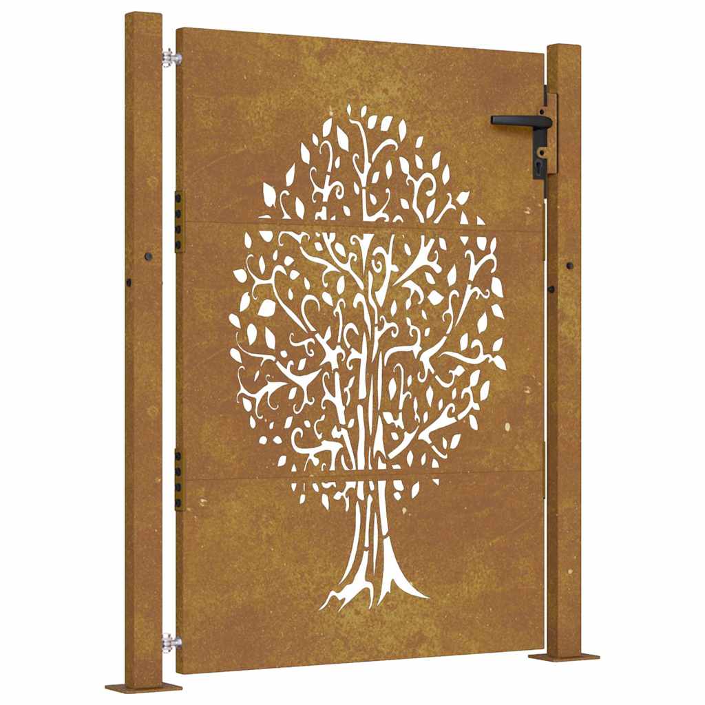 Vidaxl Poort 105x155 CM Diseño de árboles Cortenstaal
