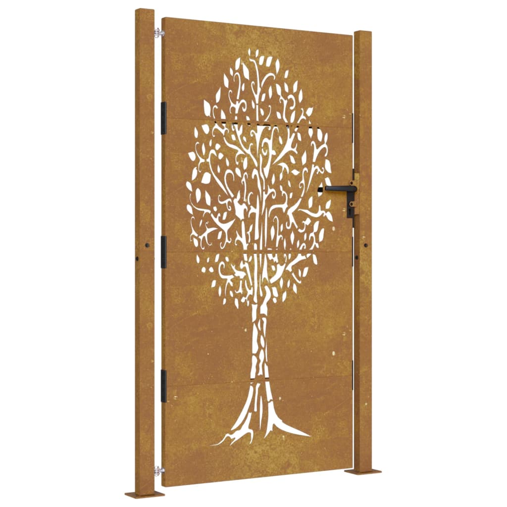 Vidaxl Poort 105x180 cm Design dell'albero Cortenstaal