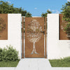 Vidaxl poort 100x200 cm cortenstaal boom ontwerp