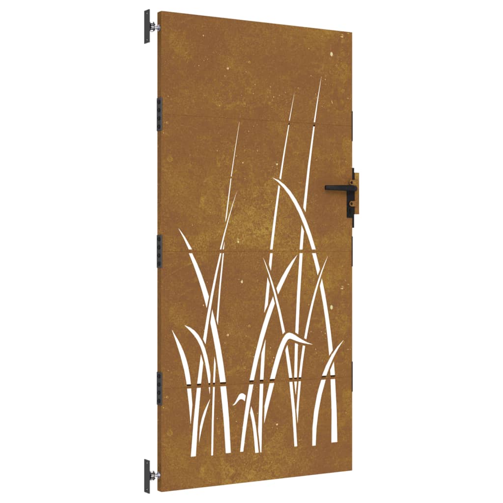 Vidaxl Poort 85x175 cm Design di erba Cortenstaal