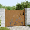 Vidaxl poort 100x100 cm grasontwerp cortenstaal