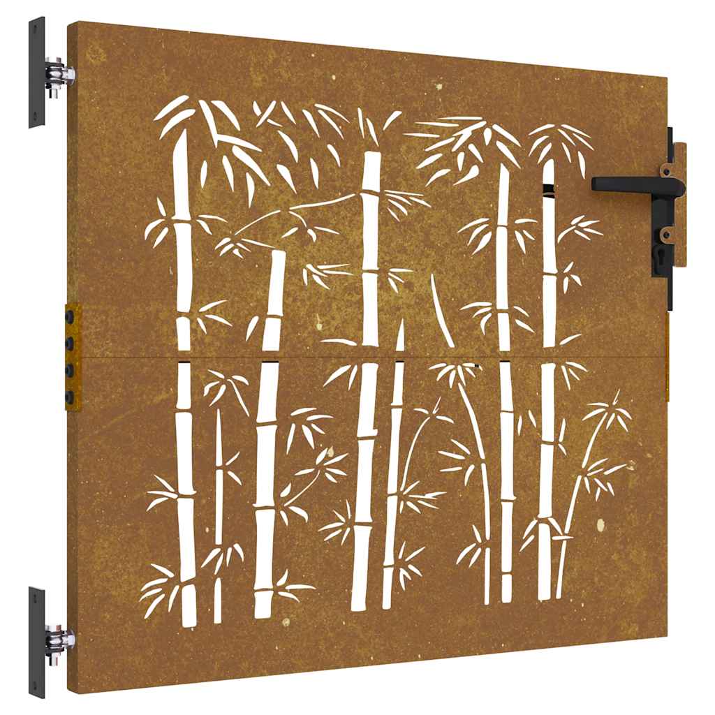 Vidaxl Poort 85x75 cm Design de bambú Cortenstaal