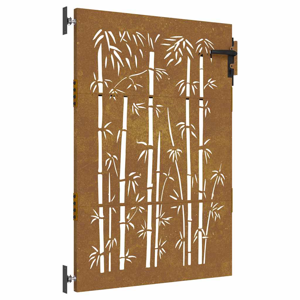 Vidaxl Poort 85x125 cm Design di bambù Cortenstaal
