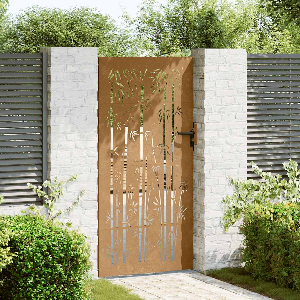 Porta Vidaxl 85x200 cm Design di bambù Cortenstaal