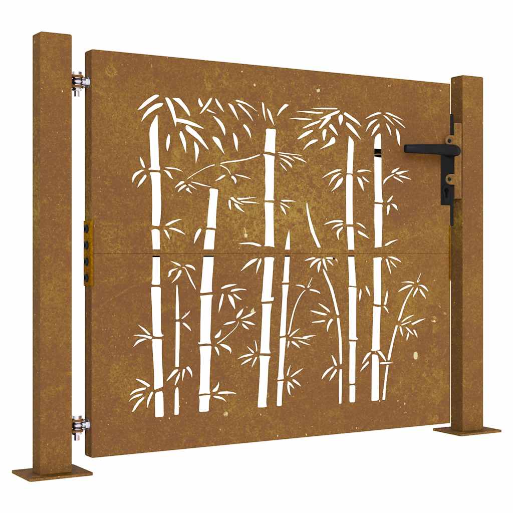 Puerto Vidaxl 105x80 cm Design de bambú Cortenstaal