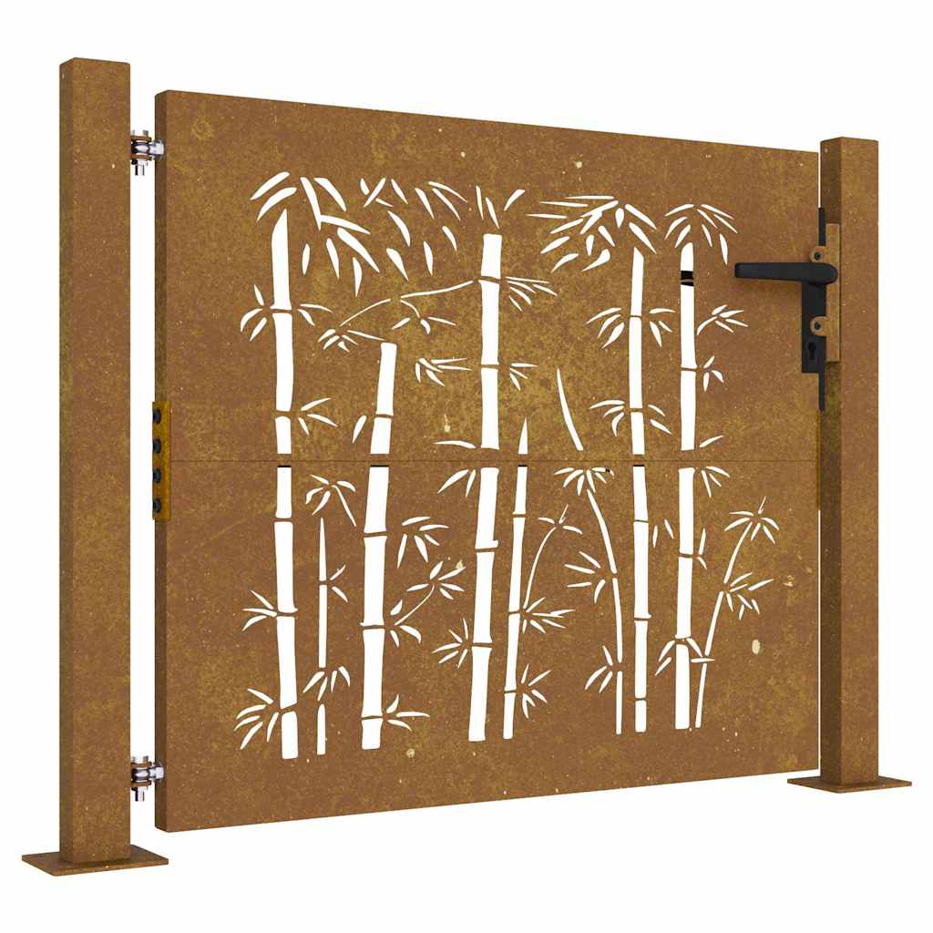 Porta Vidaxl 105x105 cm Design di bambù Cortenstaal