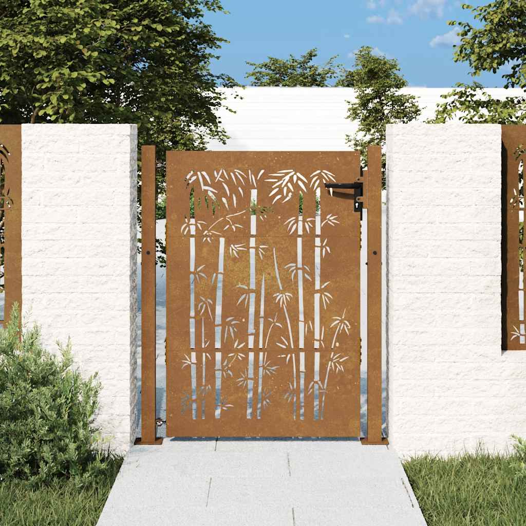 Porta Vidaxl 105x130 cm Design di bambù Cortenstaal