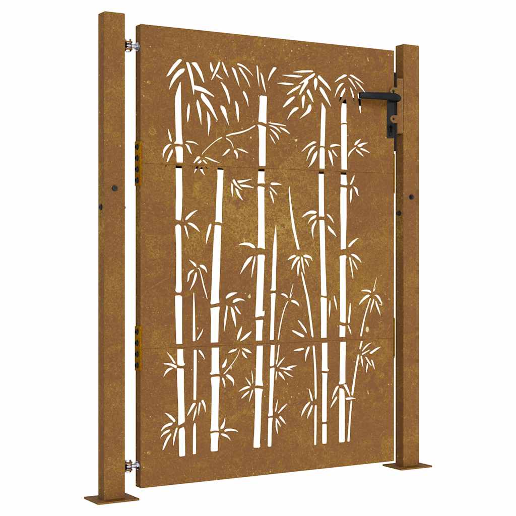 Vidaxl poort 100x150 cm bamboe-ontwerp cortenstaal
