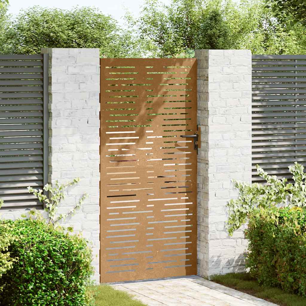 Vidaxl poort 85x175 cm vierkant cortenstaal