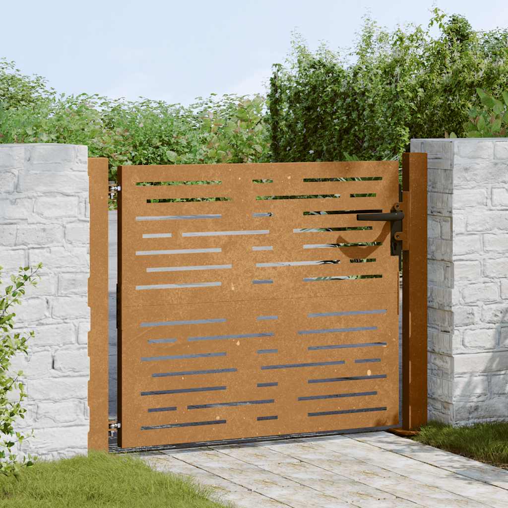 Vidaxl poort 100x75 cm vierkant cortenstaal