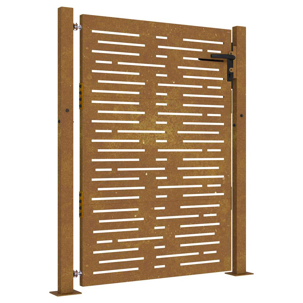 Vidaxl poort 100x125 cm vierkant cortenstaal