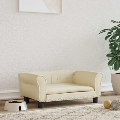 Vidaxl Canasta para perros 70x45x30 cm de crema de cuero artificial coloreada