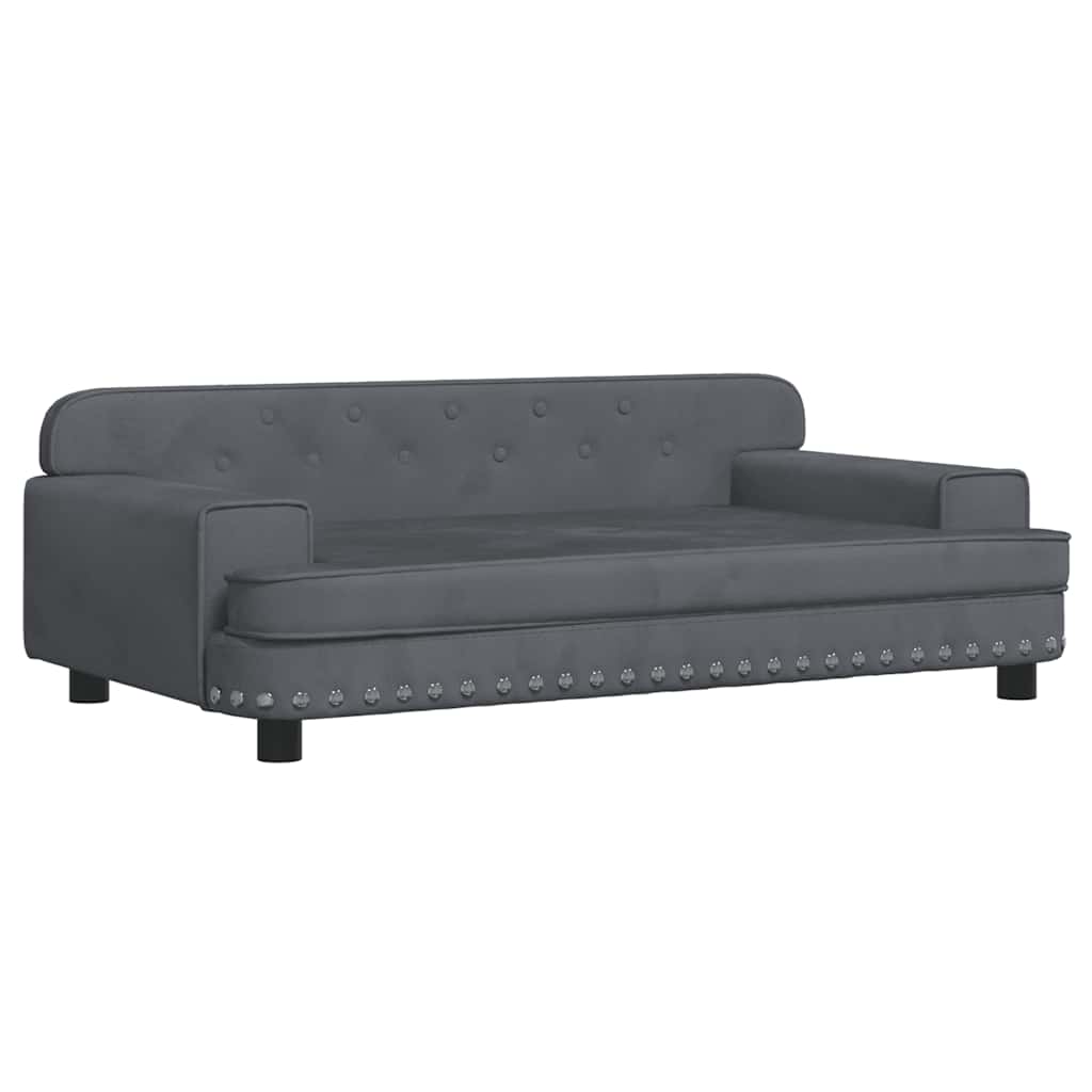 Canasta de perros de Vidaxl 90x53x30 cm terciopelo gris oscuro