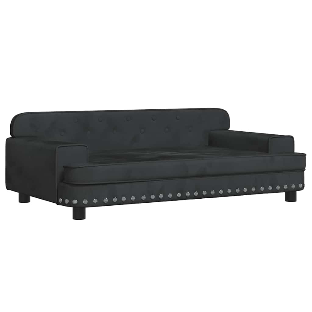 Vidaxl Dog Basket 90x53x30 cm Velvet nero