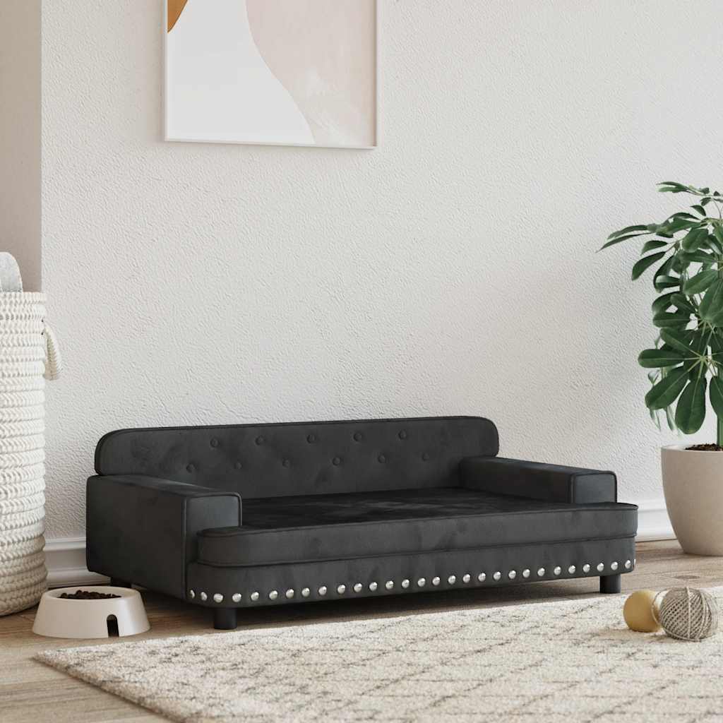 Vidaxl Dog Basket 90x53x30 cm Velvet nero