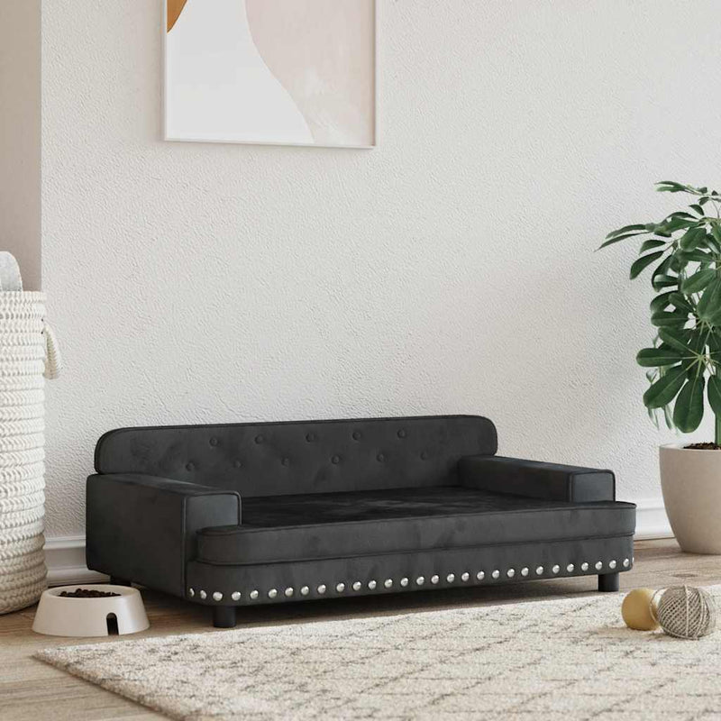 Vidaxl Dog Basket 90x53x30 cm Velvet nero