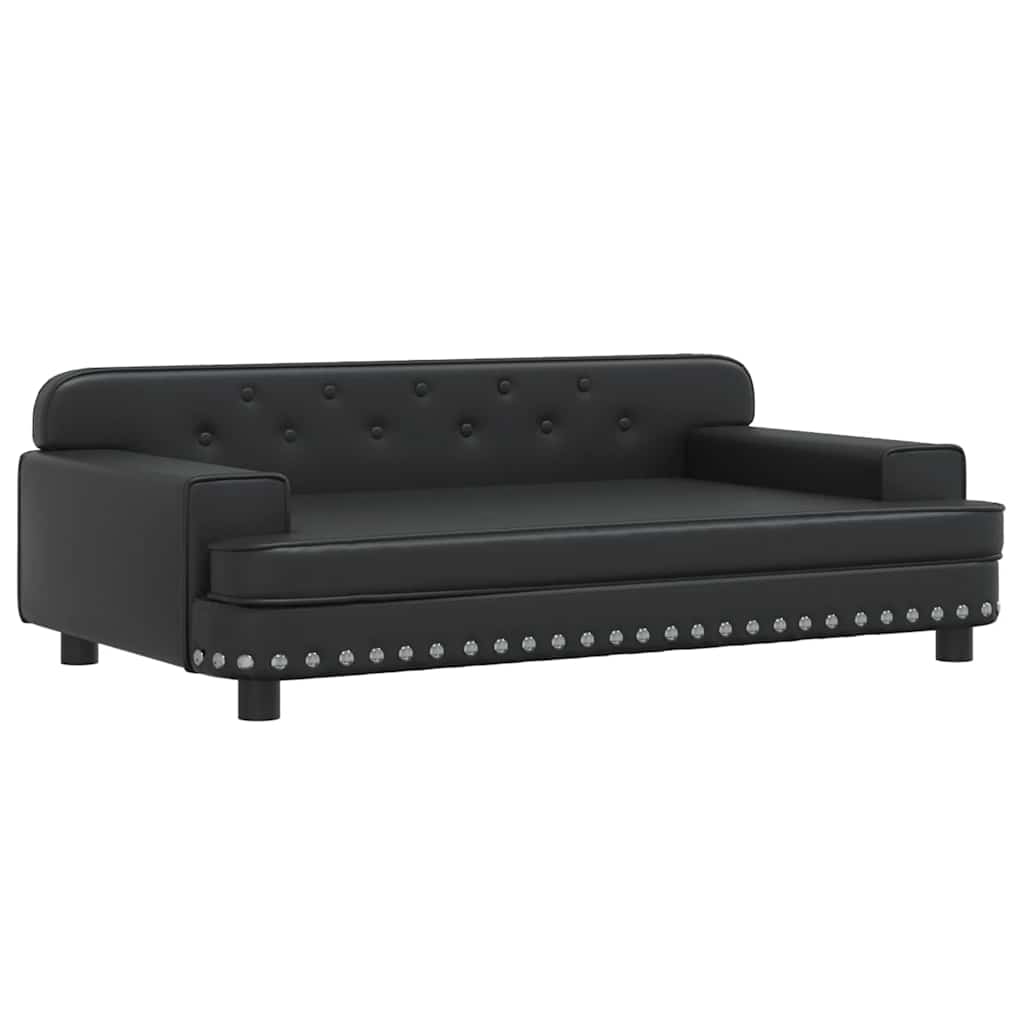 Vidaxl Dog Basket 90x53x30 cm in pelle artificiale nera