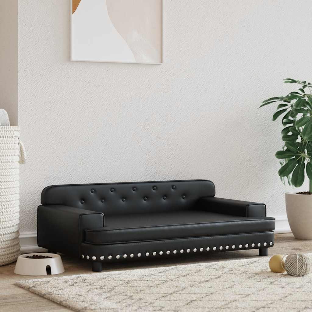 Vidaxl Dog Basket 90x53x30 cm in pelle artificiale nera