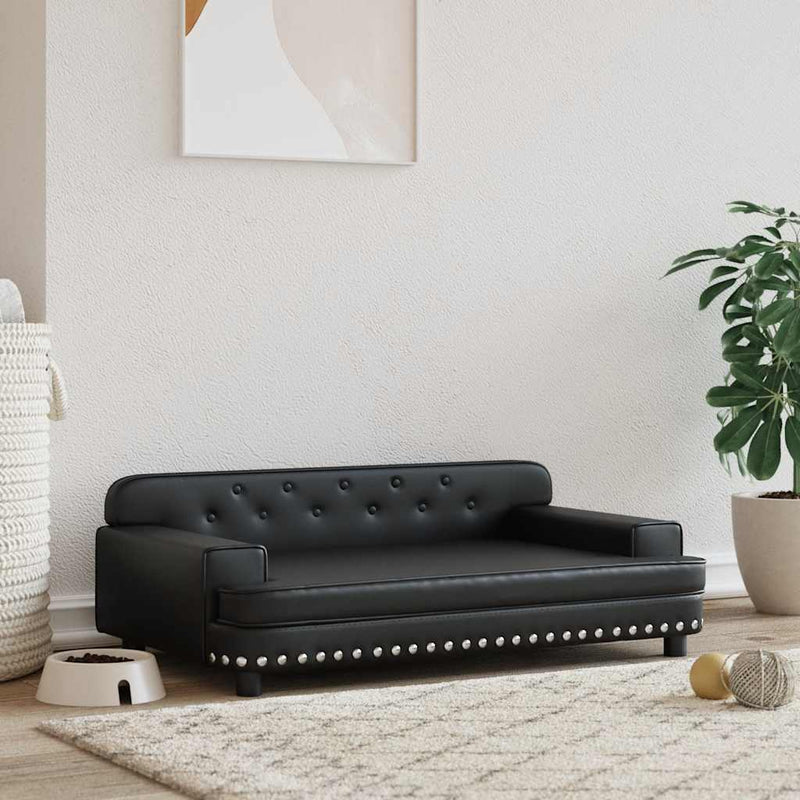 Vidaxl Dog Basket 90x53x30 cm in pelle artificiale nera