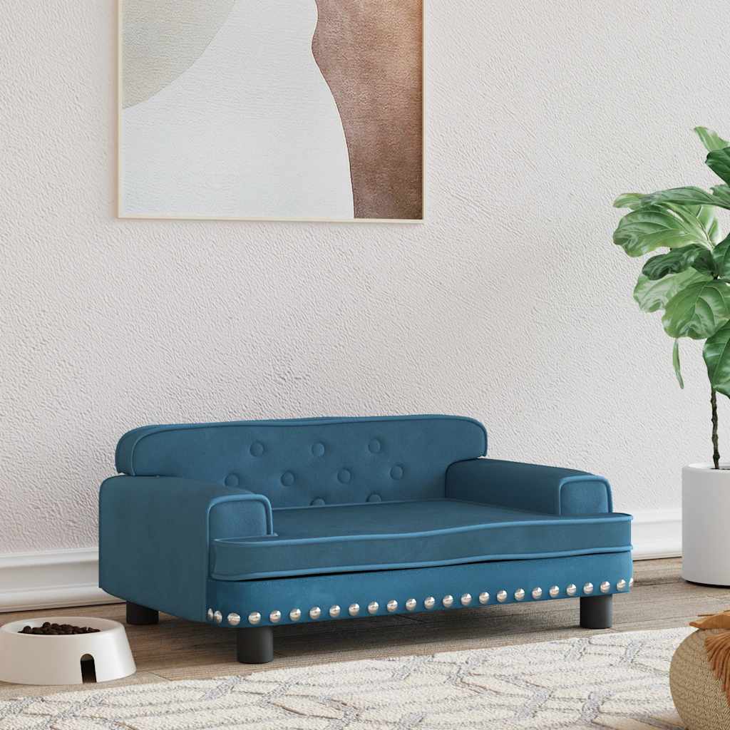 Canasta de perros de Vidaxl 70x45x30 cm de terciopelo azul