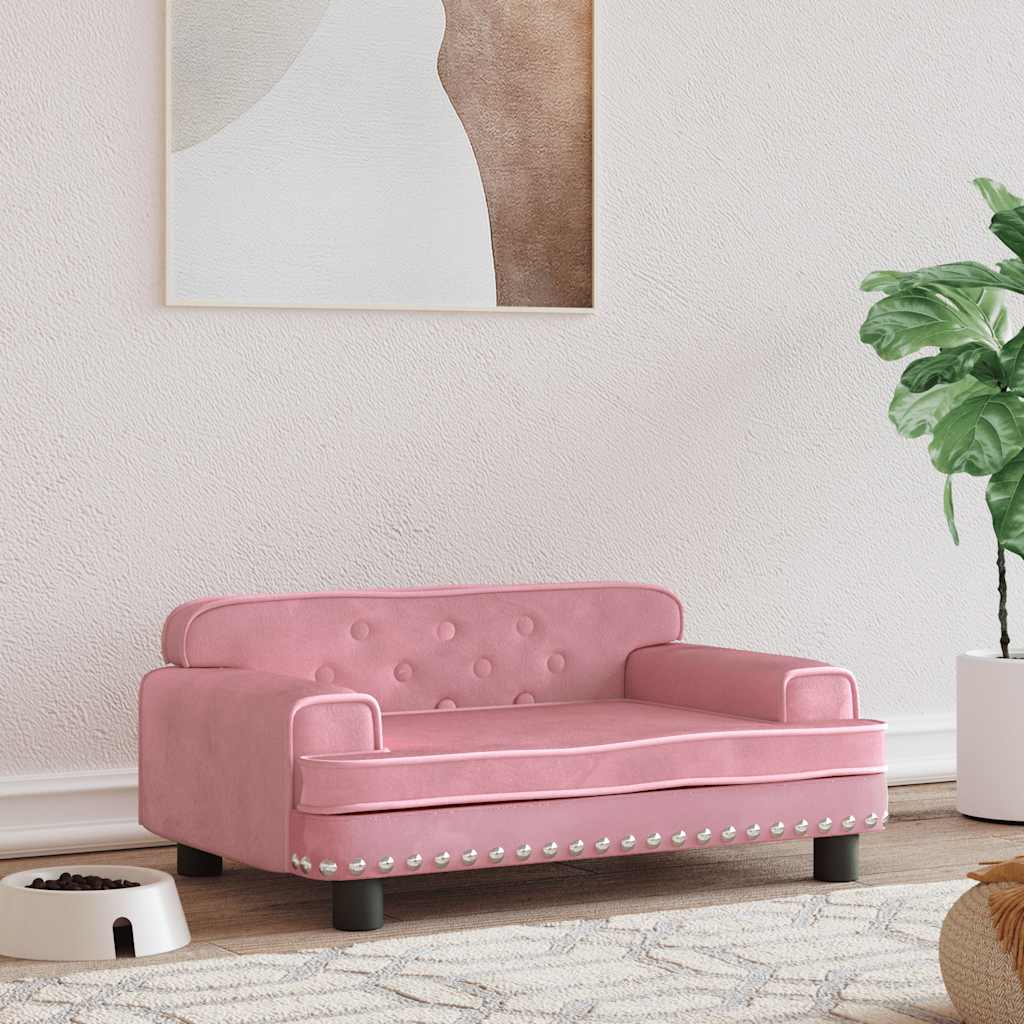 Vidaxl Canasta de perros 70x45x30 cm Velvet Pink