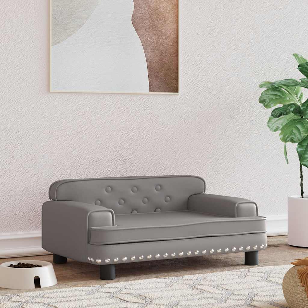 Vidaxl Dog Basket 70x45x30 cm in pelle artificiale grigio
